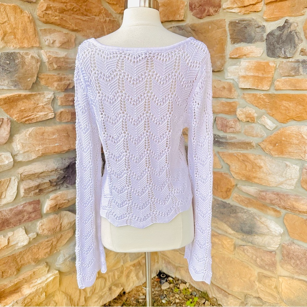 Hollister Crochet Long Bell Sleeve Jumper Sweater - Picture 12 of 16